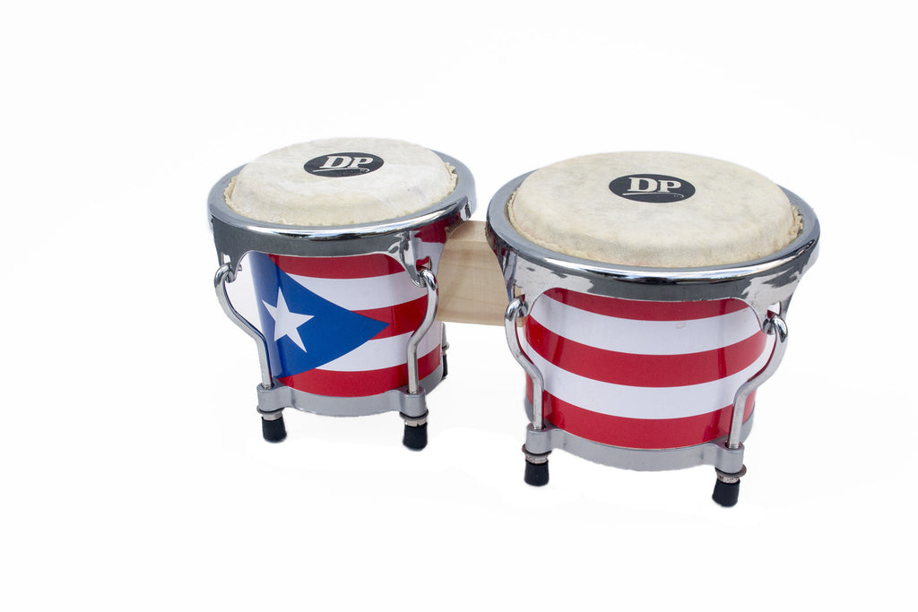 Mini Bongo with Puerto Rico Flag